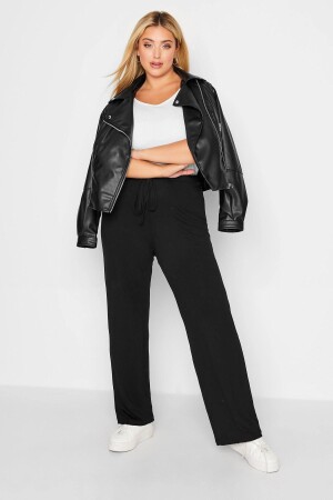 Große, taschenlose Hose mit weitem Bein und elastischem Bund zum Schnüren 037392 - Stil Diva