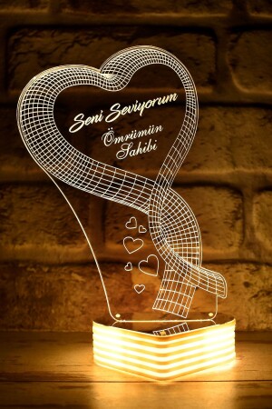 Großes 3D-Herz „I Love You“-LED-Lampe BIG3DKALP2123 - Hediye Kovanı