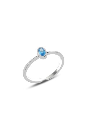 MNZ- الفضة الروديوم والحجر الماكروين الخاتم المعدل SGTL10162 - Söğütlü Silver