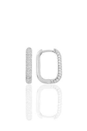 Gümüş Rodyumlu Zirkon Taşlı Trend Küpe. - Söğütlü Silver