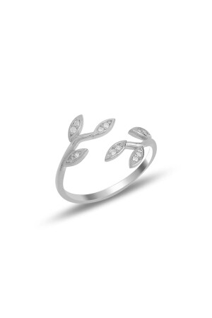 MNZ- الفضة الروديوم والزيركون الحجر أعلى قابلة للتعديل حلقة ورقة SGTL11692 - Söğütlü Silver