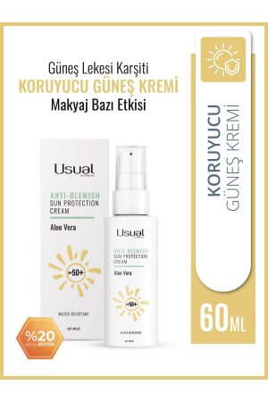 Güneş Kremi -50 Spf 60 ml - Aydınlatıcı Etkili Makyaj Bazı USSPC-01 - Usual
