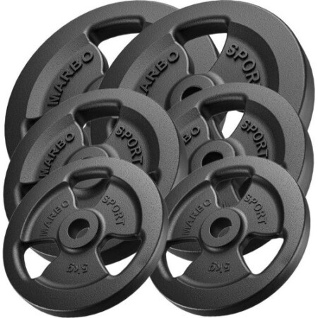 Gusseisen-Gewichtssatz Marbo, 60 kg / 2 x 15 kg + 2 x 10 kg + 2 x 5 kg - Marbo Sport