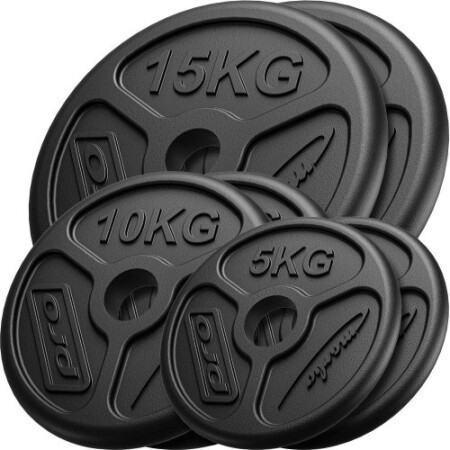 Gusseisen-Gewichtssatz Marbo MW-2x15KG_2x10KG_2x5KG-OLI, 60 kg / 2x15 kg + 2x10 kg + 2x5 kg - Marbo Sport