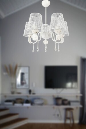 Güven Avize Liya 5 Li Ct White Chandelier 00805 0700 27 027 - Venon