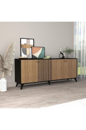 H1030 Lisa Console Black-basket 180cm - Bimossa
