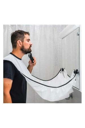 Haar- und Bartschneide-Rasierschürze, weiß - Özlem Toys