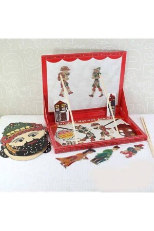 Hacivat Karagöz Schattenspielset – mit Puppen und Maskengeschenken - Çağrı