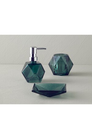 Hailey Glass 3-Piece Bathroom Set Green - English Home