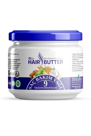 Hair Butter Saç Bakım Kremi 9 Bitkisel Yağ Karışımı 190 ml - Nlife