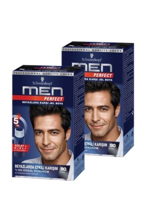 Hair Dye 90 - Black 80 ml x 2 Pieces 300 - Men Perfect