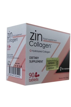 Hair Growth and Strengthening Food Supplement for Women 90 Tablets 8682340343492 - Zin Collagen