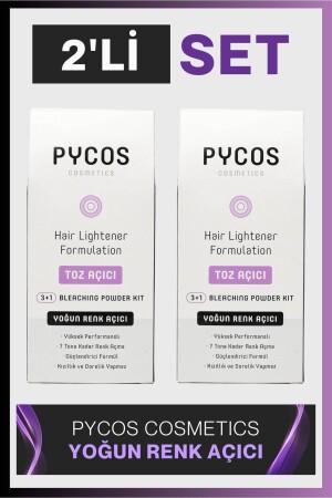 Hair Lightener - Color Lightener - Powder - Lightener - Oxidant Hair Color Lightening Set - Powder Oryal 2 Pcs - Pycos Cosmetics