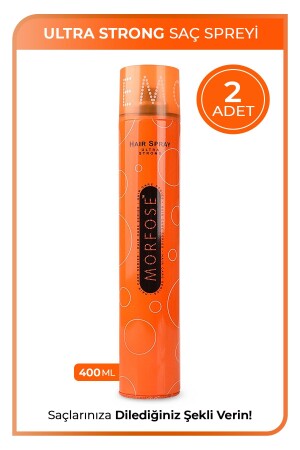 Hair Spray Ultra Strong Orange 400 ml 2 Pieces - Morfose