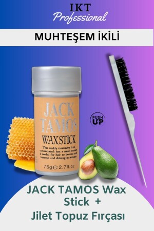 Hair Stick Wax 75 gr + Razor Bun Brush - Jack Tamos
