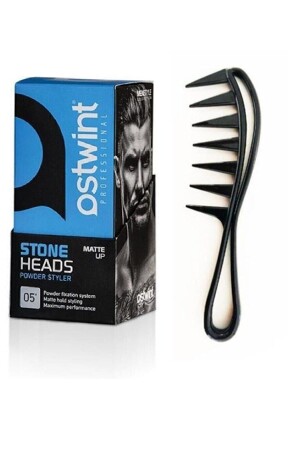 Hair Styling Powder Blue 20 gr And Wide Gap Wax Comb - Ostwint