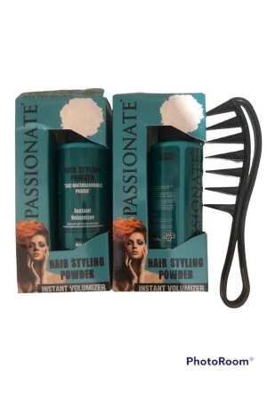 Hair Styling Powder Strong Powder Matte 20 Gr Comb Set of 2 Blue - Passionate