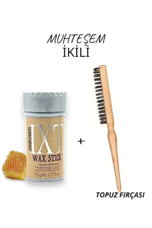 Hair Wax Stick 75gr - Saç Sabitleyici Berberstıckwax Topuz Fırçası - Marcham