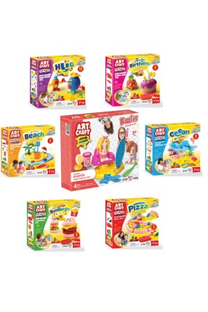 Hairdresser + Ocean + Beach + Figure + Pizza + Birthday + Hamburger Play Dough Sets P1254S5887 - DEDE