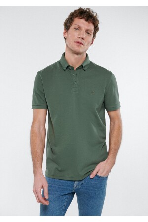 Haki Polo Tişört Fitted - Vücuda Oturan Kesim 063247-33198 - Mavi