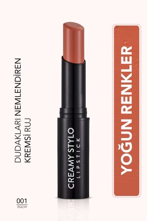 Halbglänzender Lippenstift – Cremiger Stylo-Lippenstift – 001 Pfirsichfarben – 8682536013611 - Flormar
