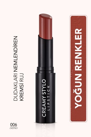 Halbglänzender Lippenstift – Cremiger Stylo-Lippenstift – 006 Chestnut – 8682536013666 - Flormar