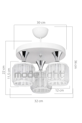 Haliç 3-Plus Plafonier Chandelier White / Chrome MDL. 4428 - Modelight
