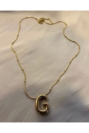 Halskette aus Stahl mit Buchstabe G-Ballonmodell - Venüs Accessory