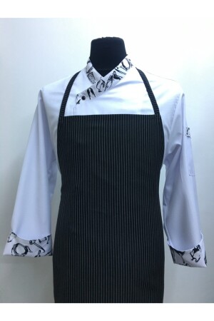 Halter-Length Cook Kitchen Restaurant Waiter Cafeteria Apron (striped) AÖ26 - ADALILAR İŞ ELBİSELERİ