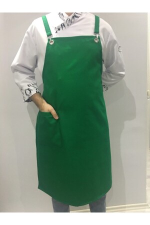 Halter Neck Strap Kitchen Apron Master Chef Barista Apron Cafe Restaurant Chef Waiter Cook (Green) AÖ21 - ADALILAR İŞ ELBİSELERİ
