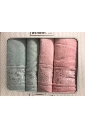 Hamam Takımı Camellia Su Yeşili Pembe Camellia Mint Yeşili Pembe - Özdilek