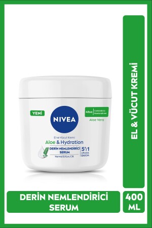 Hand And Body Cream Aloe Vera 400 Ml- Deep Moisturizing Serum-Normal and Dry Skin - Nivea
