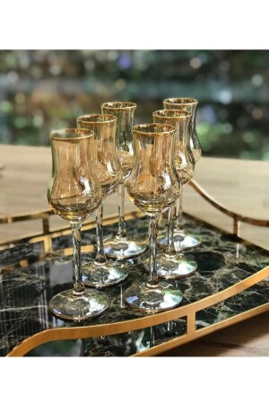 Hand Decorated 6 Person Coffee Glass Water Glass Set - Dowry Set - Gift Set - Paşabahçe