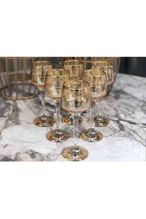Hand Decorated Locally Made 6-Piece Coffee and Water Glass Set Dowry Gift Set - Gürallar