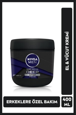 Hand- und Körpercreme für Herren, Deep Impact, 400 ml – 48 Stunden feuchtigkeitsspendend – frisches Hautgefühl den ganzen Tag - Nivea