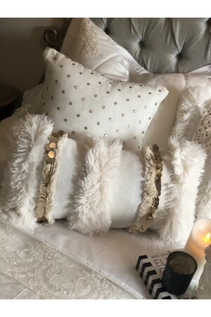 Hand-Woven Bohemian Morocco Tasseled Sequin Throw Pillow Cover - Sevaradekor