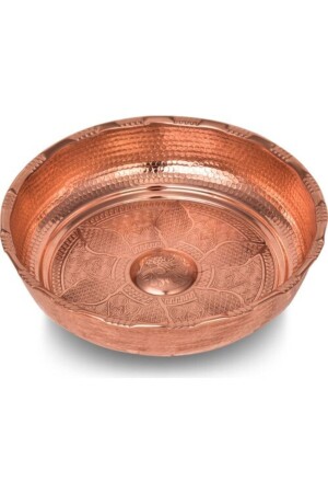 Handbestickte Badezimmer-Badewanne aus Kupfer, Kupferrot, 20 cm, UA2340 - Genel Markalar