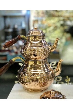 Handbestickte Teekanne aus Kupfer TYC00536929114 - Genel Markalar