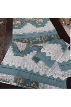 Handcrafted Lace Duvet Cover Set Sheets with Ruched Oil Pattern 2. Model nvr846463 - bursa çeyiz
