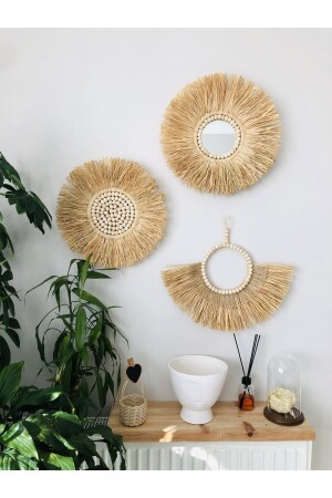 Handgefertigter Wandschmuck aus Korbgeflecht - Hasirdukkanii