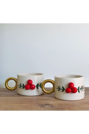 Handgefertigtes Kokina-Set aus 2 Kaffeetassen aus Keramik von kokinacift - Ayda Seramik