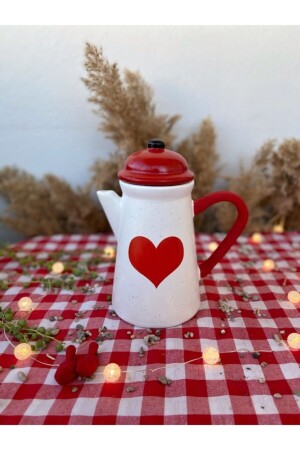 Handmade Ceramic Jug with Lid and Heart SURAHI25 - Handmadesign