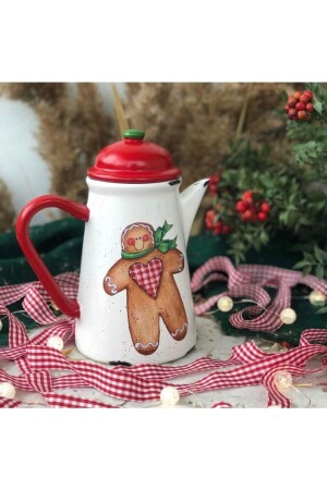 Handmade Ceramic Jug with Lid Cookie Man Gingerbread SURAHI29 - Handmadesign