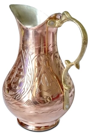 Handmade Chisel Engraved Copper Jug 1900 Ml dop8593886igo - Binbir Trend