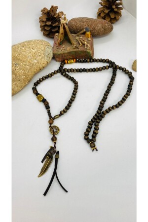 Handmade Ethnic Authentic Hippie Bohemian Wooden Bead Necklace 1616 - Porsuk Alternatif