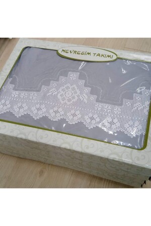 Handmade Lace Duvet Cover Set Akfil Fabric Heavy Pico And Ribbed Bed Sheet Without Lace brs851631 - bursa çeyiz