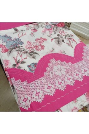 Handmade Lace Duvet Cover Set Cotton Akfil Fabric Heavy Picot and Ribbed Bed Sheet Without Lace brs3165 - bursa çeyiz