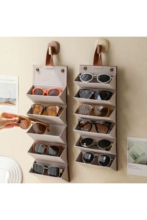 Handmade Leather 6-Piece Glasses Carrying and Storage Bag - Tan Color LRK0006 - Look Rich