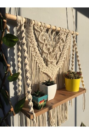 Handmade Macrame Shelf Wall Ornament - Cleopatra Dekorasyon