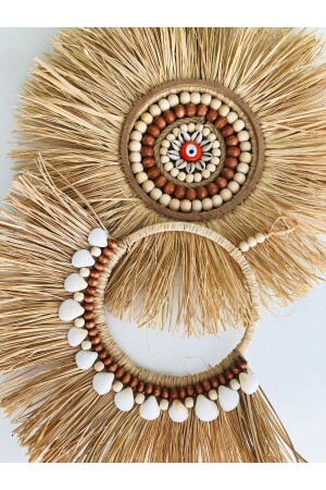 Handmade Raffia Wall Ornament 28 - Hasirdukkanii